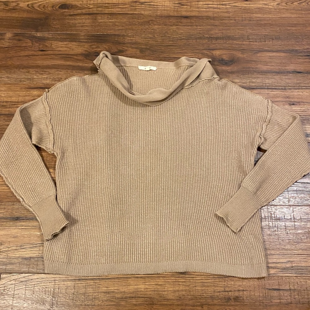 Tan easel sweater small